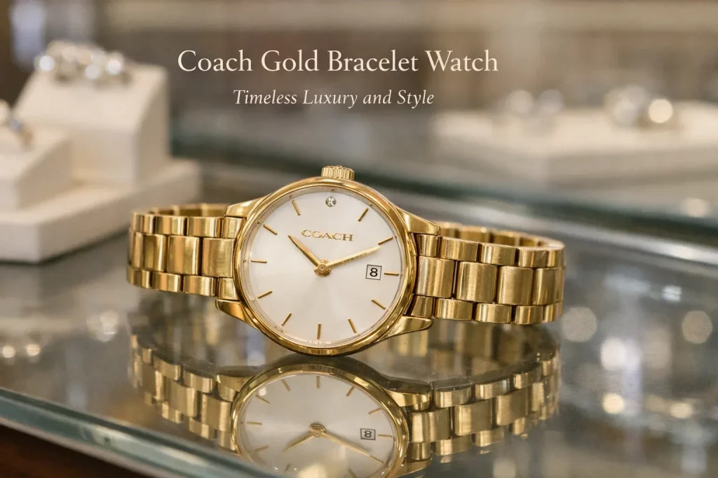 shop Coach gold bracelet watch luxury timepiece